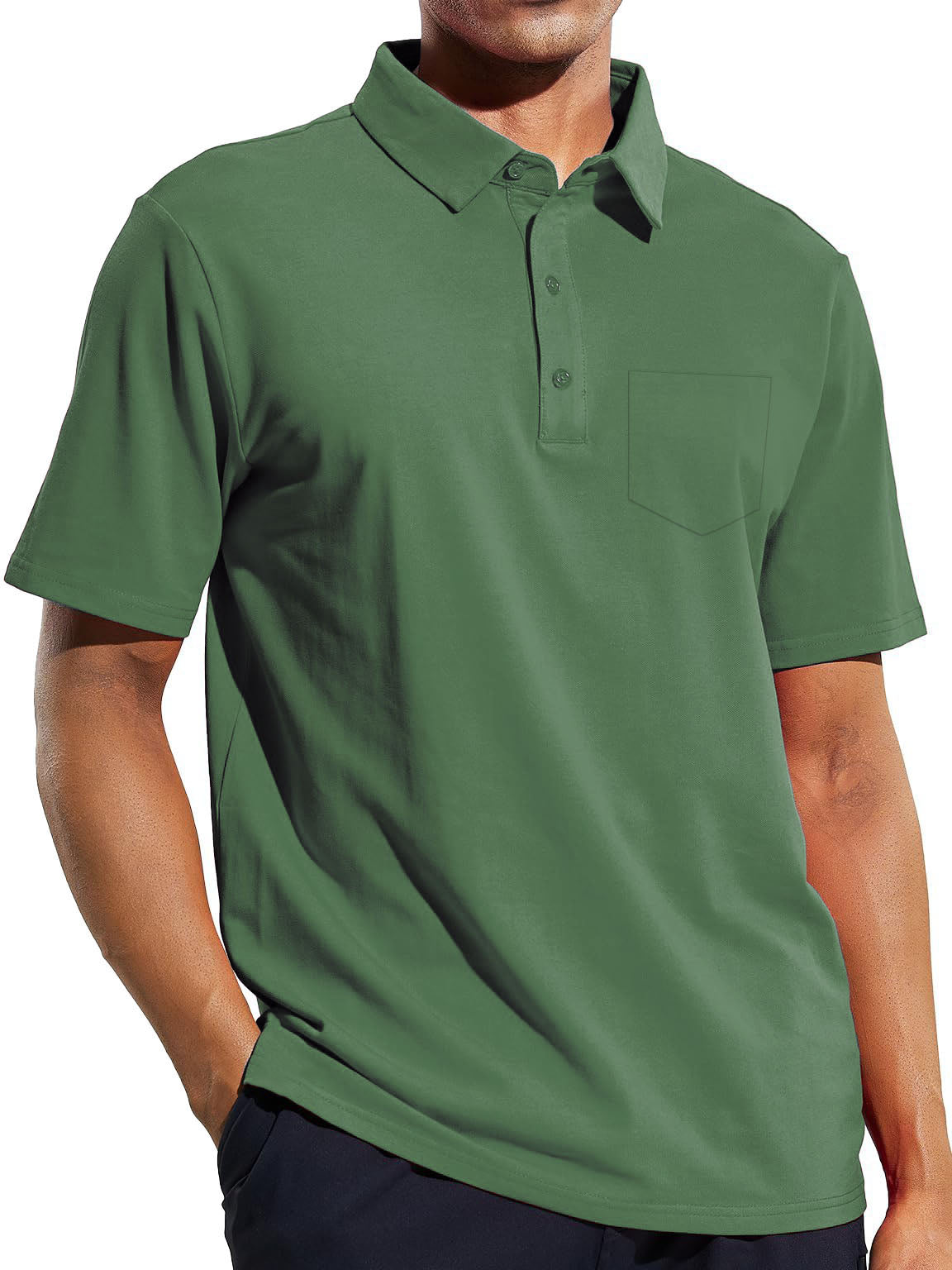 Men's Casual Business Lapel Pocket Polo Shirt-Tomanvery