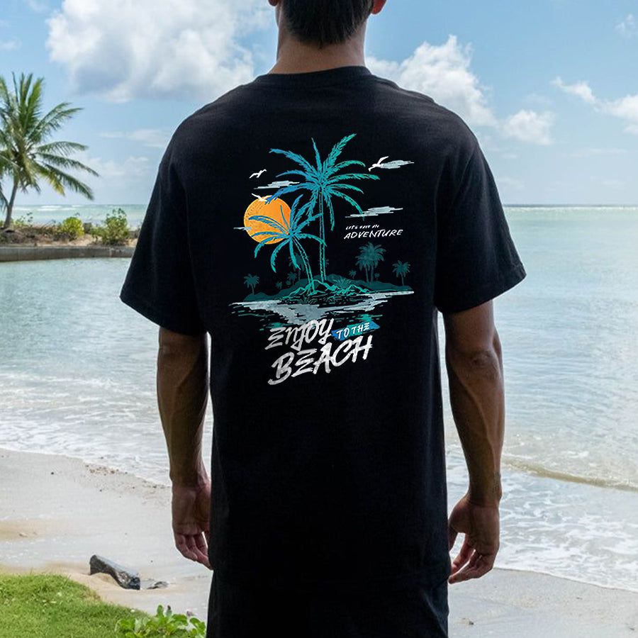 Enjoy To The Beach Printed Men's T-shirt