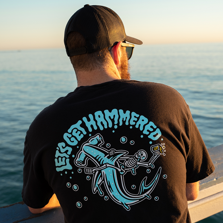 Let's Get Hammered Printed Skeleton T-shirt