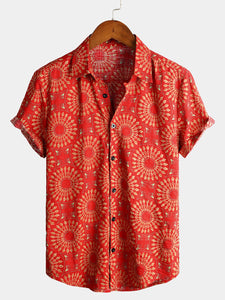 Men's Cotton 70s Leisure Vintage Short Sleeve Shirt