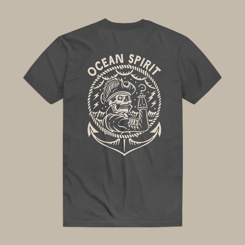 Ocean Spirit Skull Printed Men's T-shirt