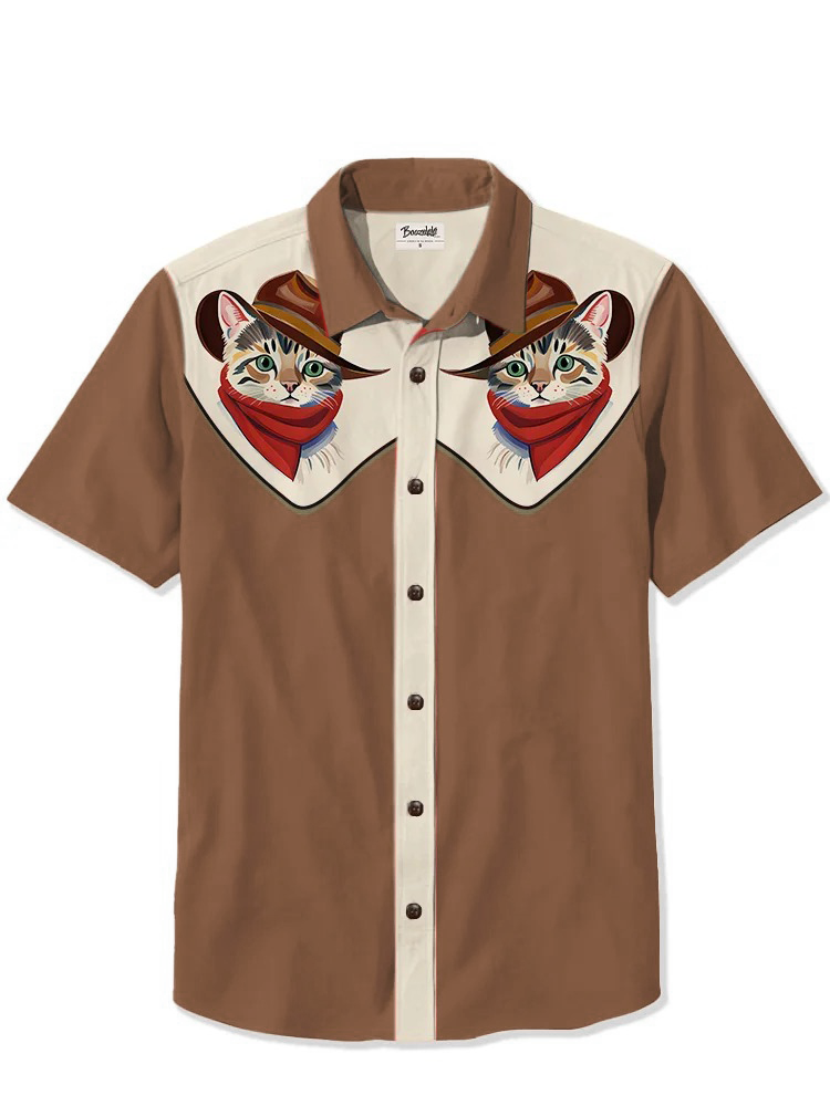 Western Cowcat - 100% Cotton Shirt