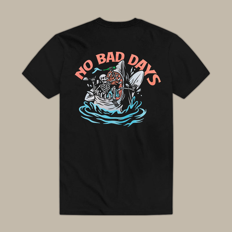 No Bad Days Printed Skeleton T-shirt