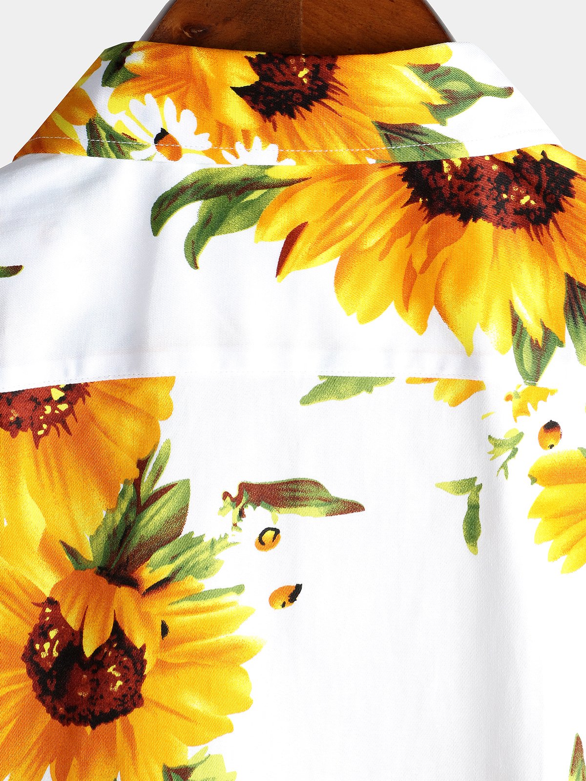 Men's Vintage Sunflower Pocket Short Sleeve Shirt