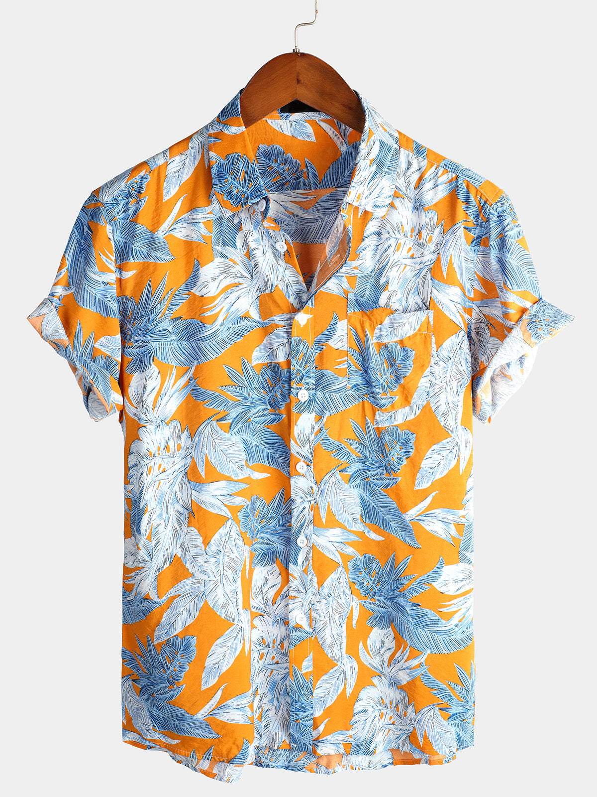 Men's Floral Print Cotton Casual & Breathable Tropical Hawaiian Shirt