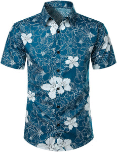 Men's Floral Print Holiday Cotton Shirt