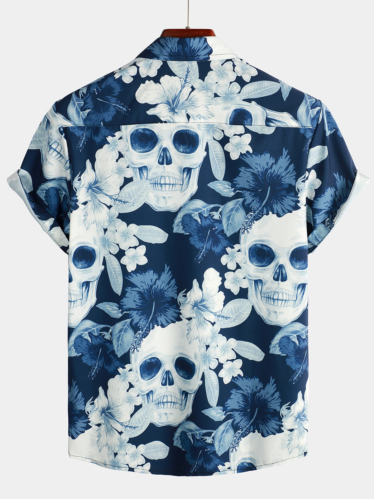 Men's Funny Skull Print Short Sleeve Shirt