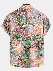 Men's Funny Skull Print Short Sleeve Shirt