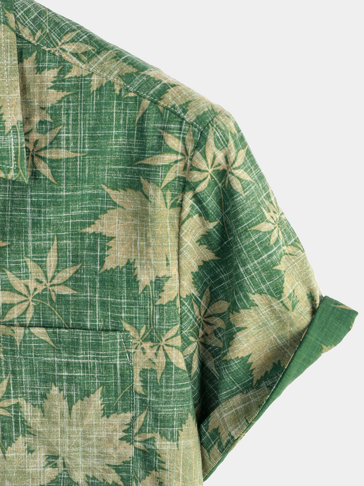 Men's Casual Holiday Leaf Pocket Hawaiian Retro Shirt