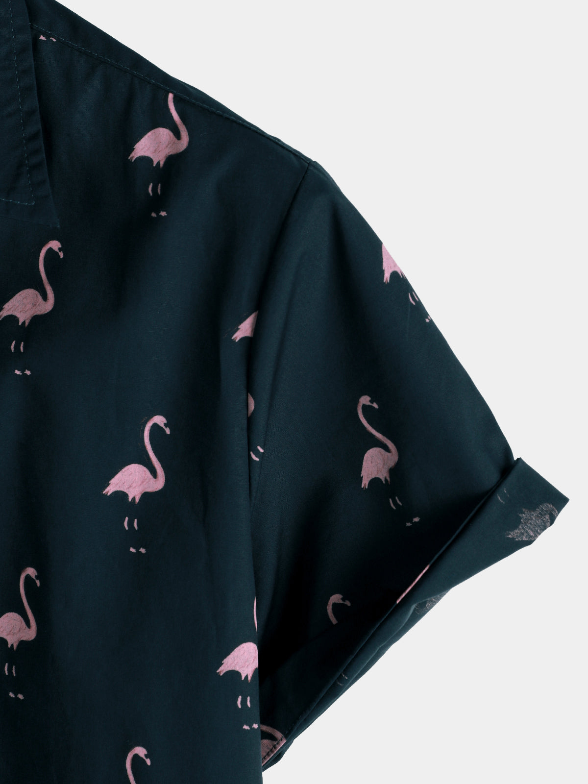 Men's Tropical Flamingo Animal Button Up Casual Hawaiian Holiday Short Sleeve Shirt