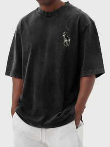 Men's Polo Reaper Print Halloween Short-sleeved T-shirt