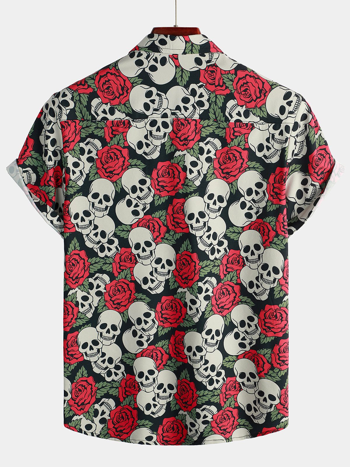 Men's Funny Skull Print Short Sleeve Shirt