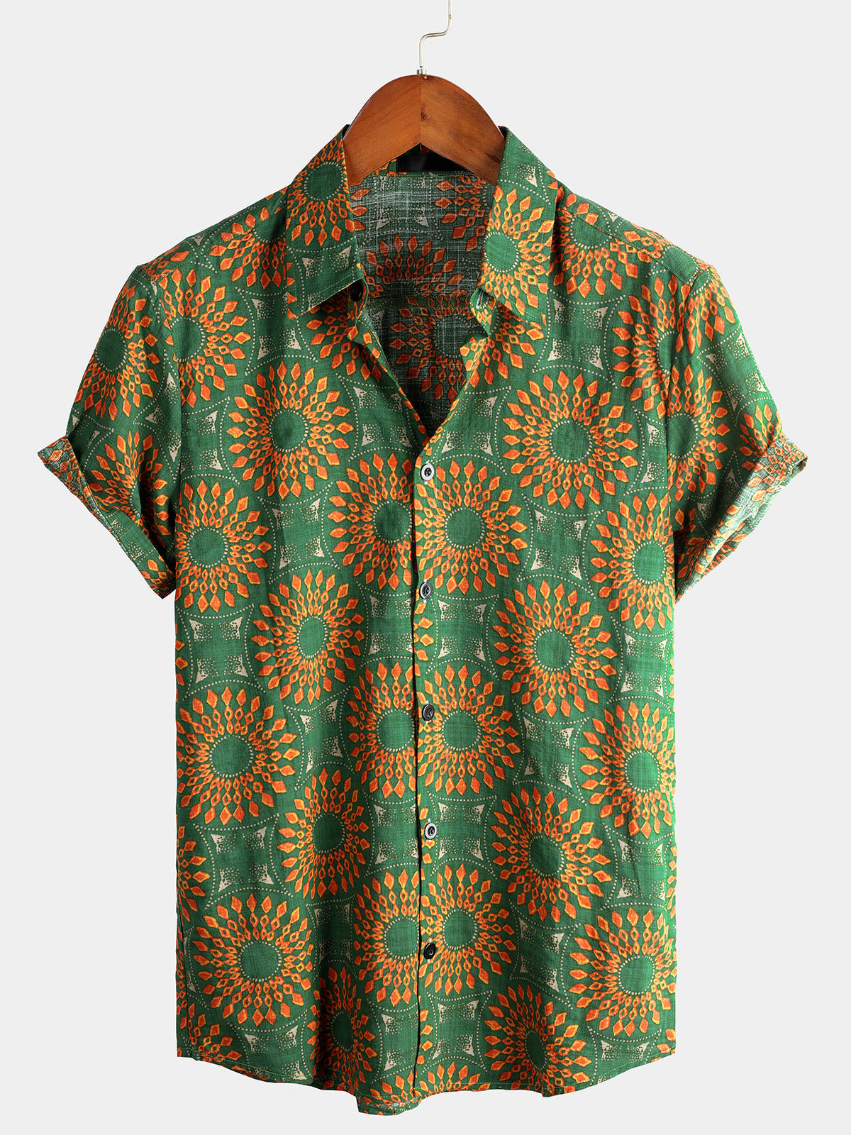 Men's Cotton 70s Leisure Vintage Short Sleeve Shirt