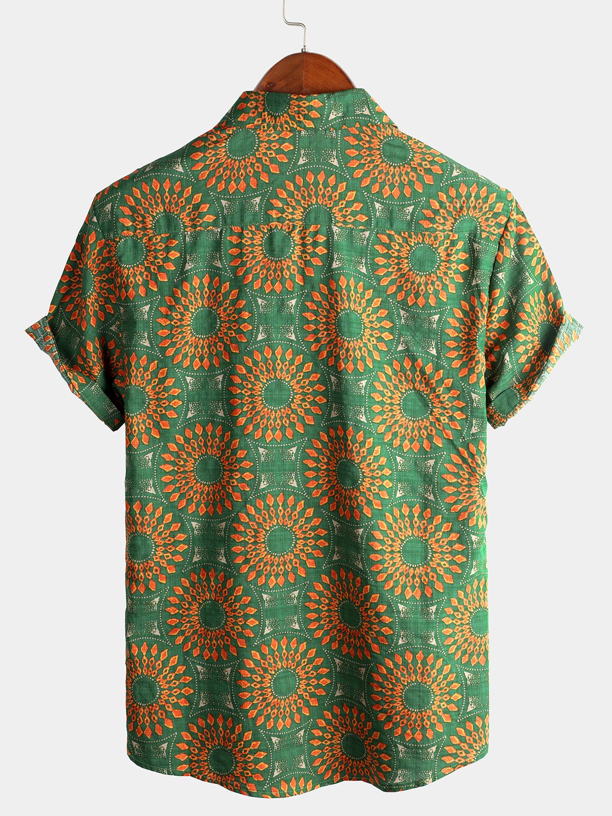 Men's Cotton Leisure Vintage 70s Short Sleeve Shirt