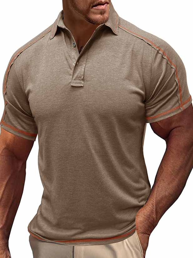 Men's Casual Basic Sports Short-Sleeved Polo Shirt