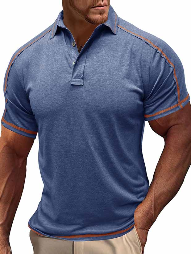 Men's Casual Basic Sports Short-Sleeved Polo Shirt