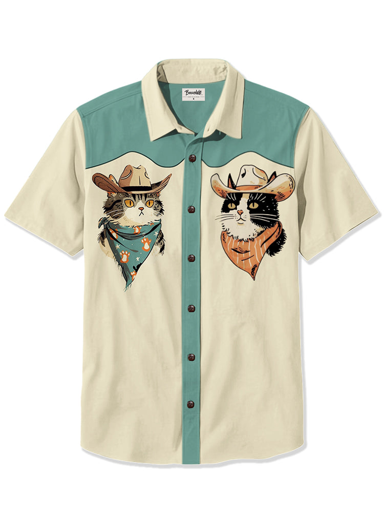 Western Cowcat - 100% Cotton Shirt