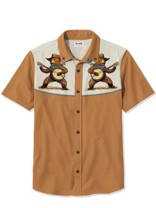 Bear With Banjo - 100% Cotton Shirt