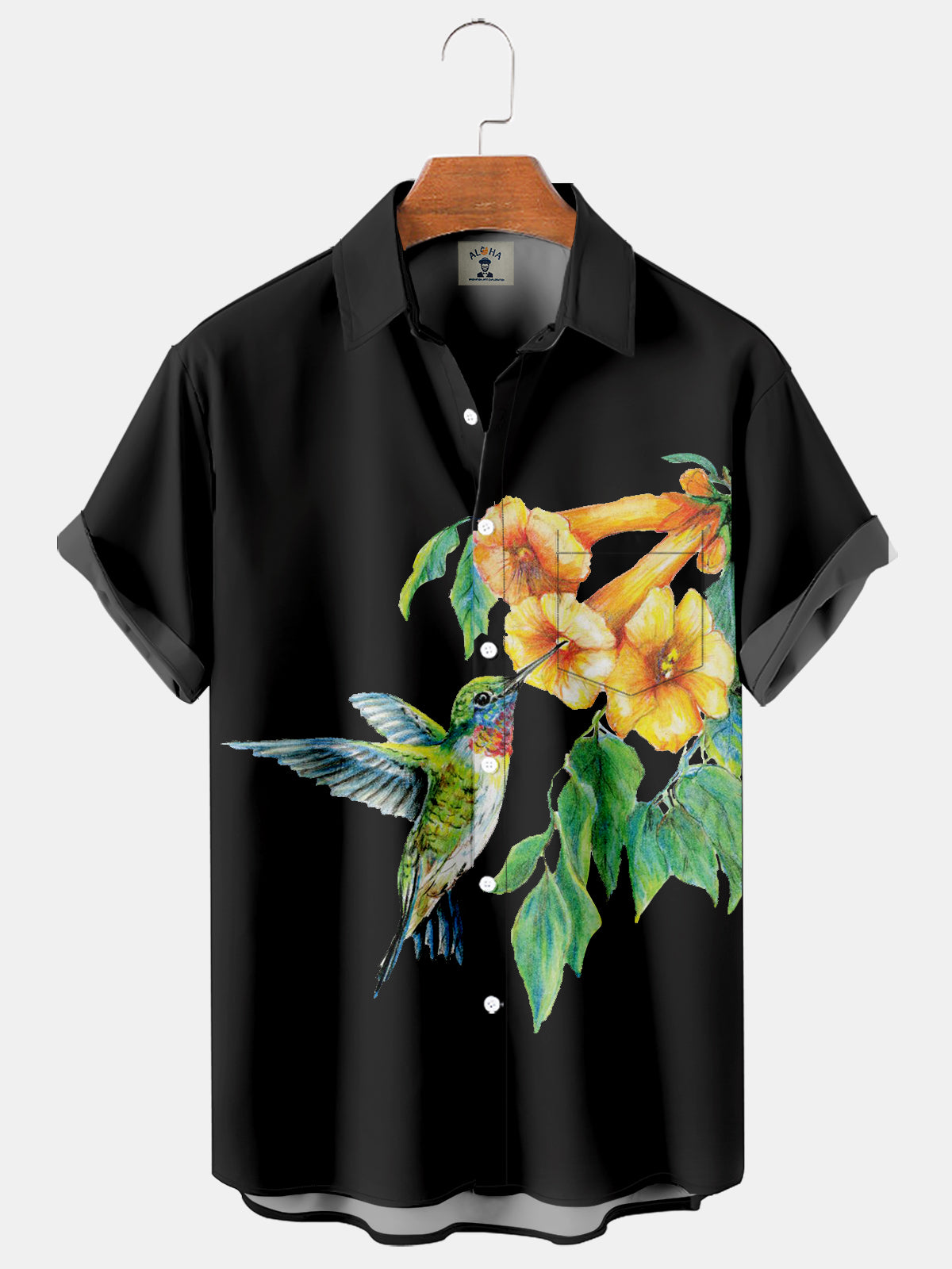 Hawaiian Crayon Print Pocket Short Sleeve Shirt-Garamode