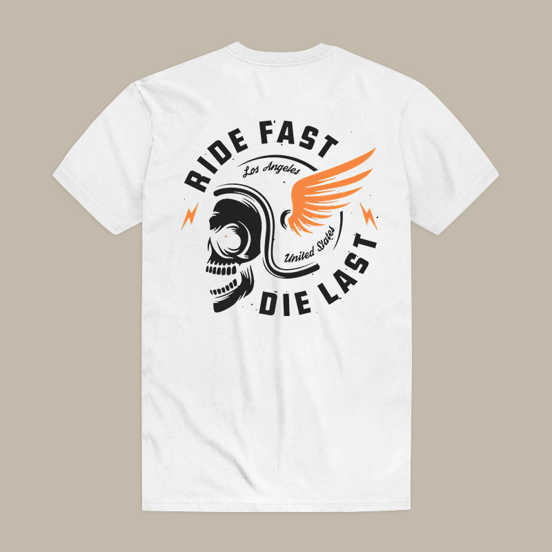 Ride Fast Die Last Skull Helmet T-Shirt