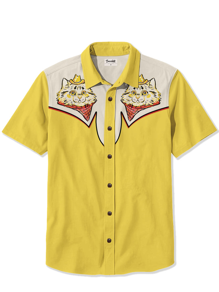 Western Cowcat - 100% Cotton Shirt