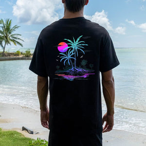 Beach At Night Printed Men's T-shirt