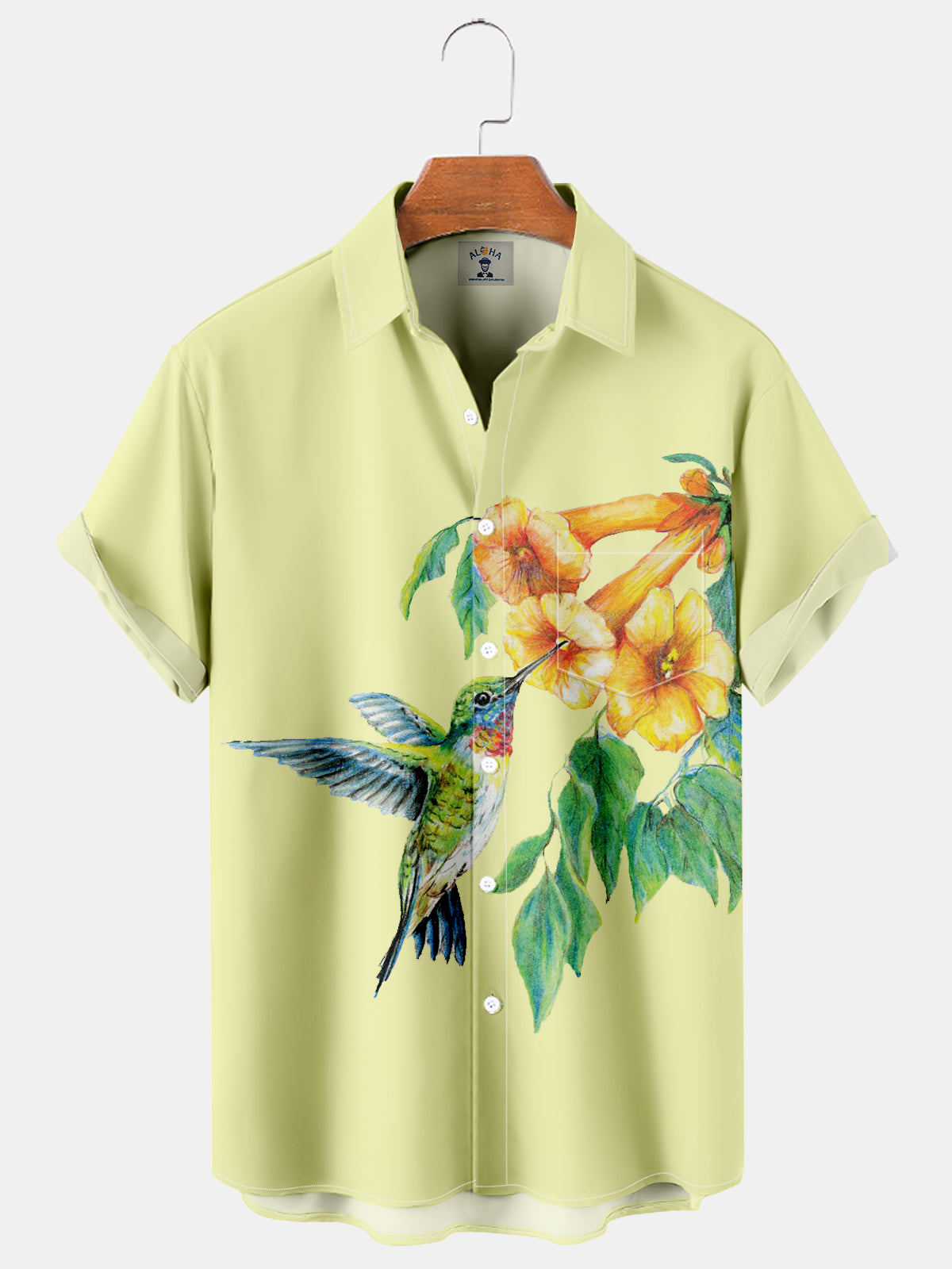 Hawaiian Crayon Print Pocket Short Sleeve Shirt-Garamode