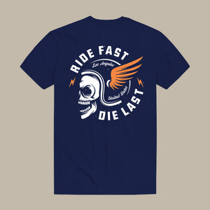 Ride Fast Die Last Skull Helmet T-Shirt