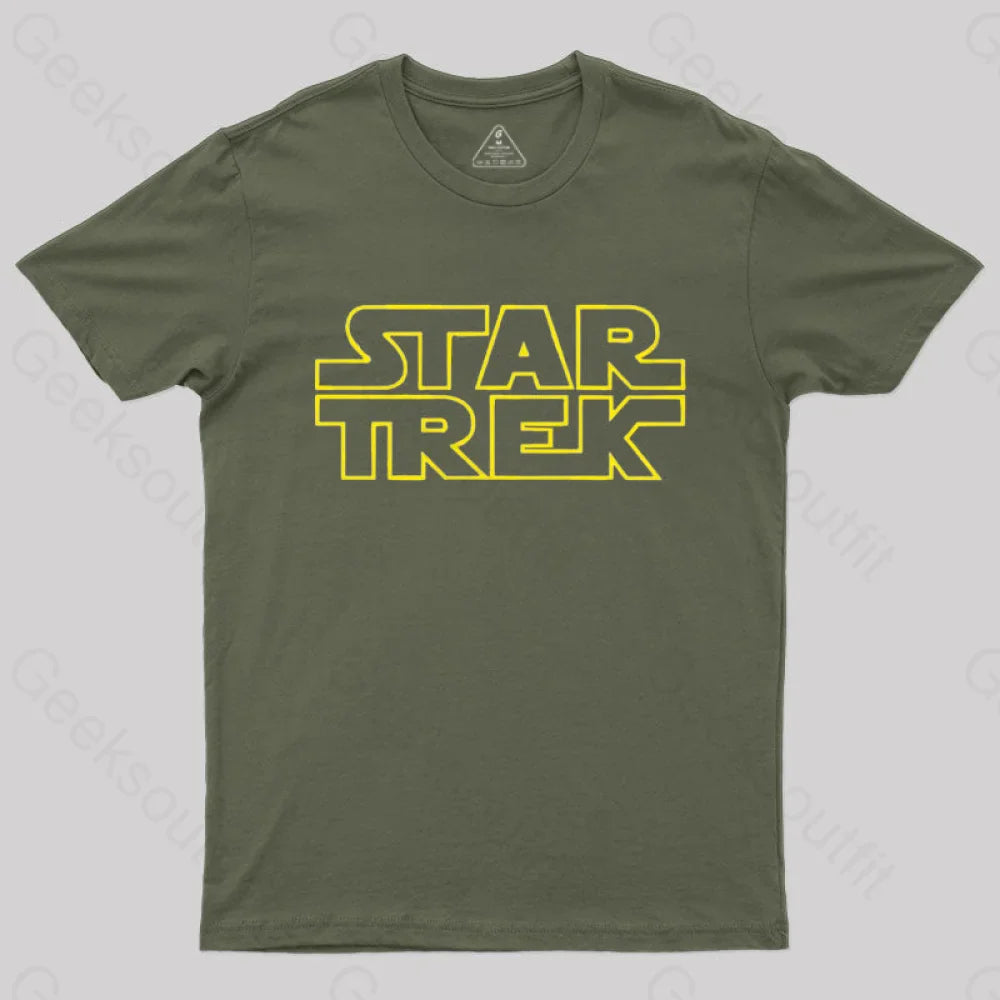 Cosmic Voyage Sw Parody Nerd T-Shirt Army Green / S