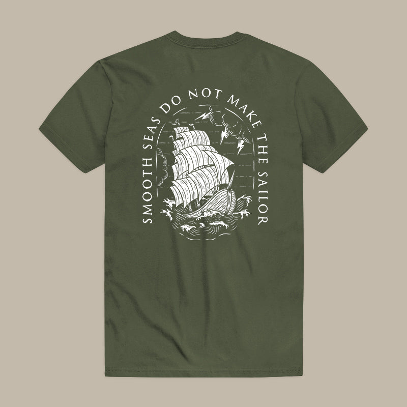 Smooth Seas Do Not Make The Sailor Print Men's T-shirt