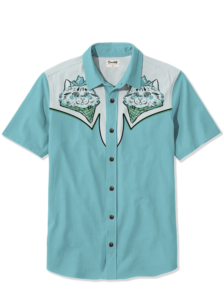 Western Cowcat - 100% Cotton Shirt