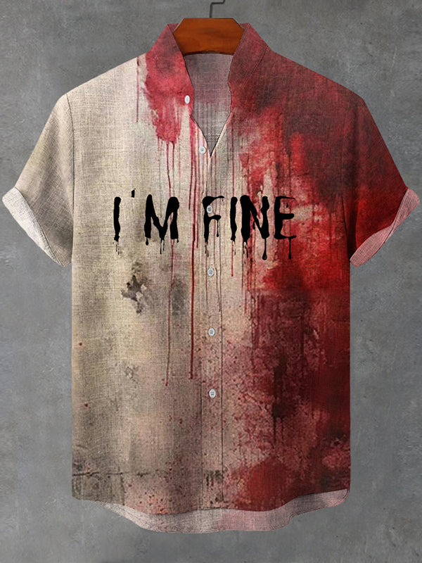 Men's Halloween Bloody I'm Fine Art Print Shirt