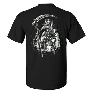 Plague Doctor With Scythe Print Men's T-shirt