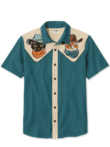 Western Cowcat - 100% Cotton Shirt