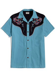 Flower Cowboy - 100% Cotton Cuban Collar Shirt