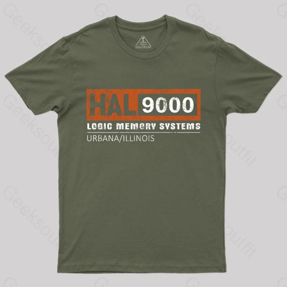 Hal 9000 Distressed Classic T-Shirt Army Green / S