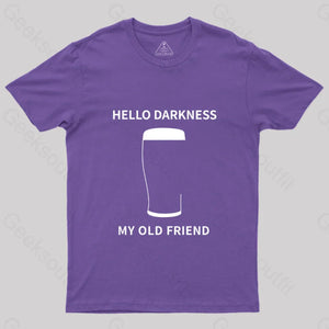 Hello Darkness My Old Friend Nerdy Graphic T-Shirt Purple / S