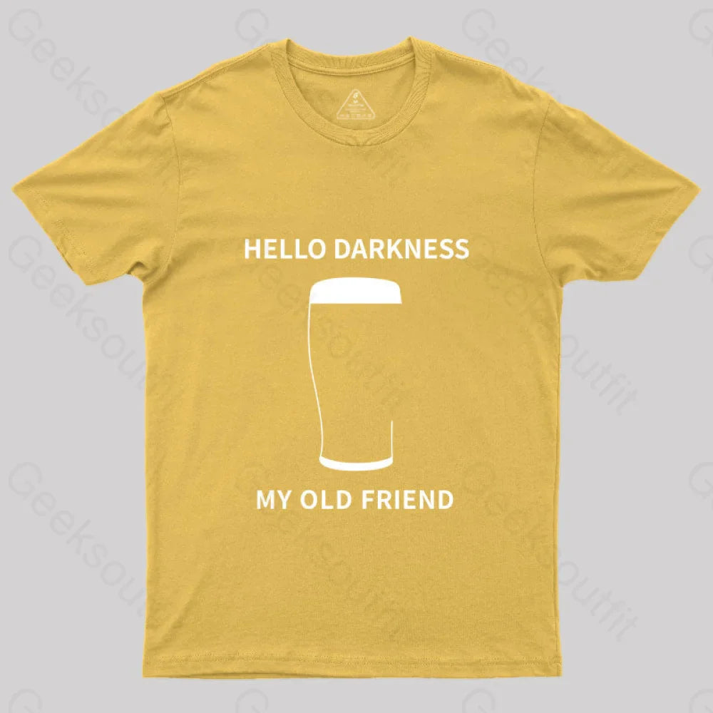 Hello Darkness My Old Friend Nerdy Graphic T-Shirt Yellow / S