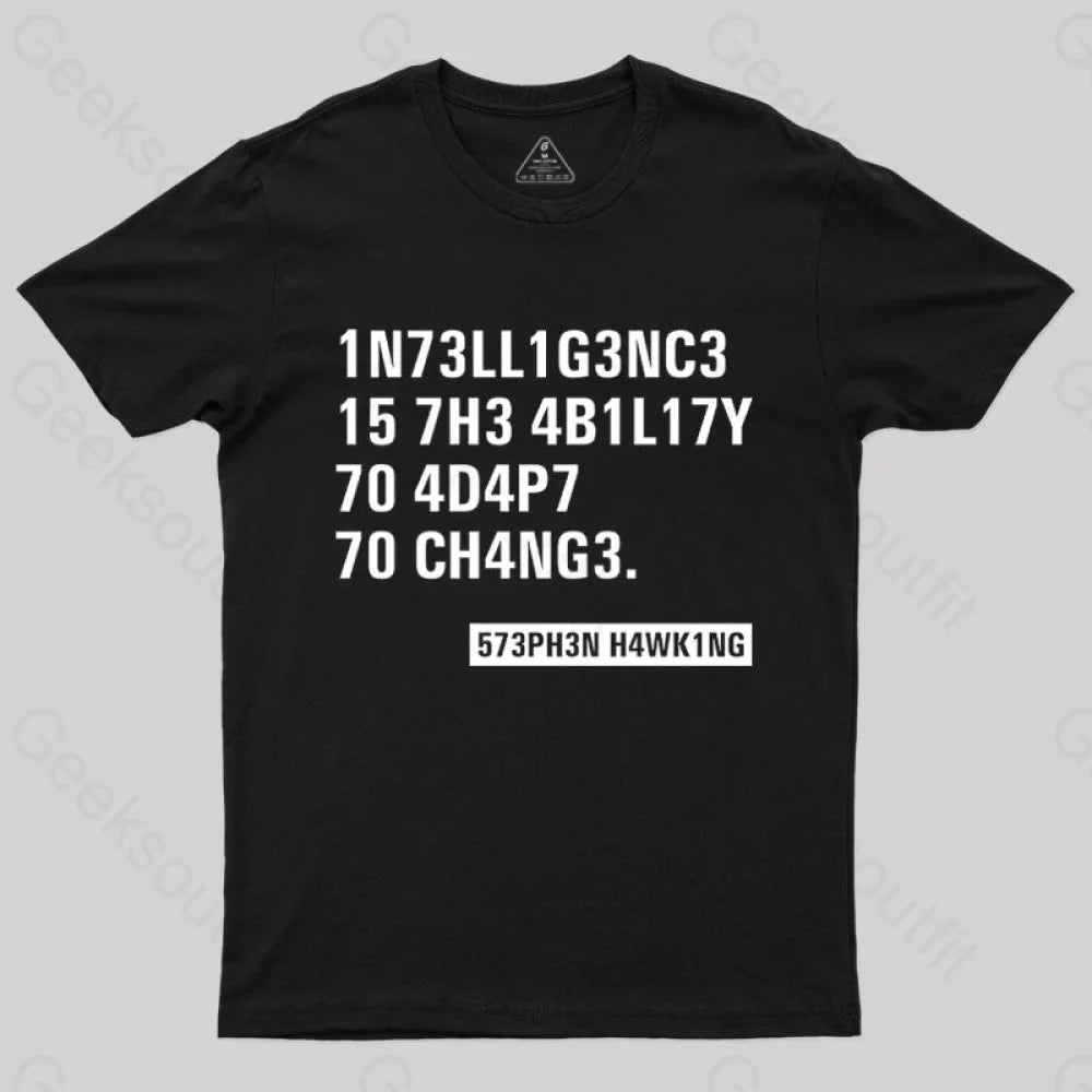 Intelligence - Stephen Hawking Science Nerd T-Shirt Black / S