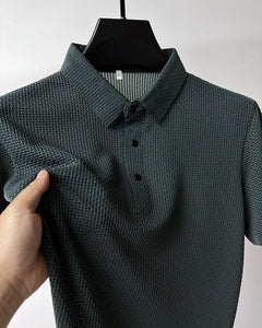 Men's Comfortable and Breathable Summer Mesh Waffle Short Sleeve Polo Shirt