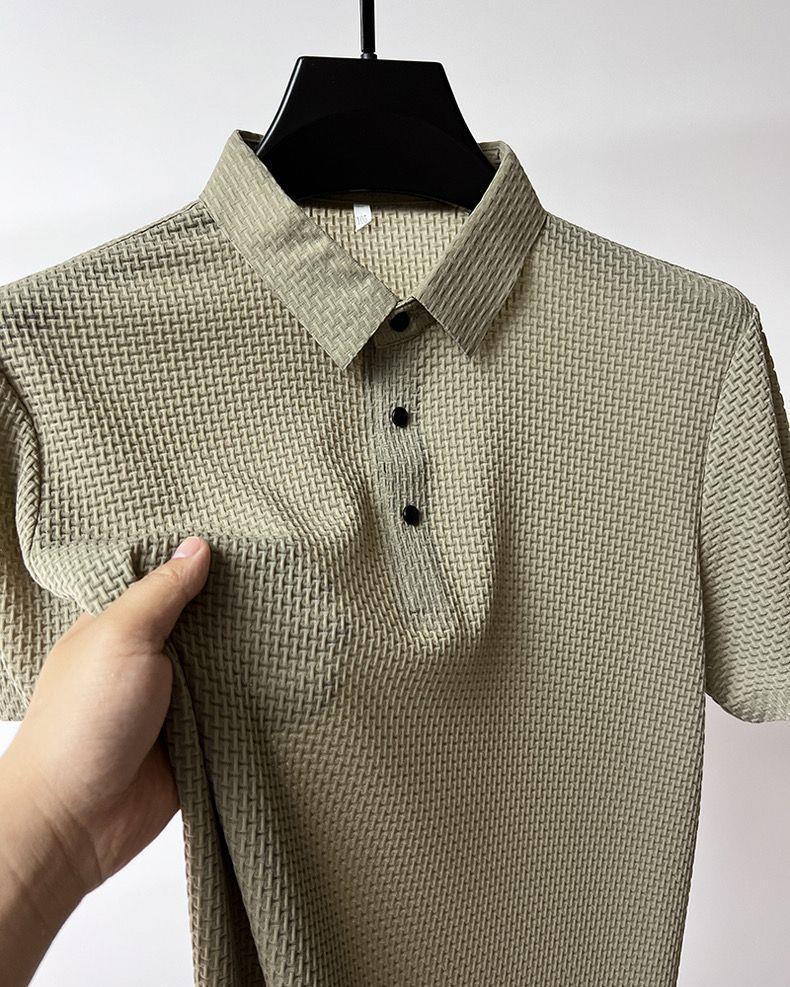 Men's Comfortable and Breathable Summer Mesh Waffle Short Sleeve Polo Shirt