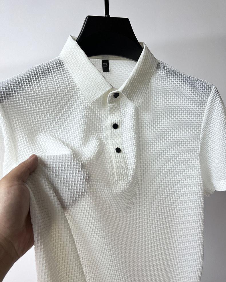 Men's Comfortable and Breathable Summer Mesh Waffle Short Sleeve Polo Shirt