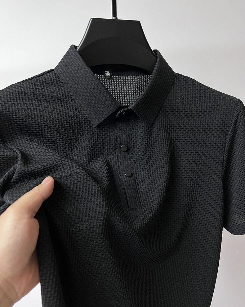 Men's Comfortable and Breathable Summer Mesh Waffle Short Sleeve Polo Shirt