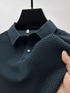 Men's Comfortable and Breathable Summer Mesh Waffle Short Sleeve Polo Shirt