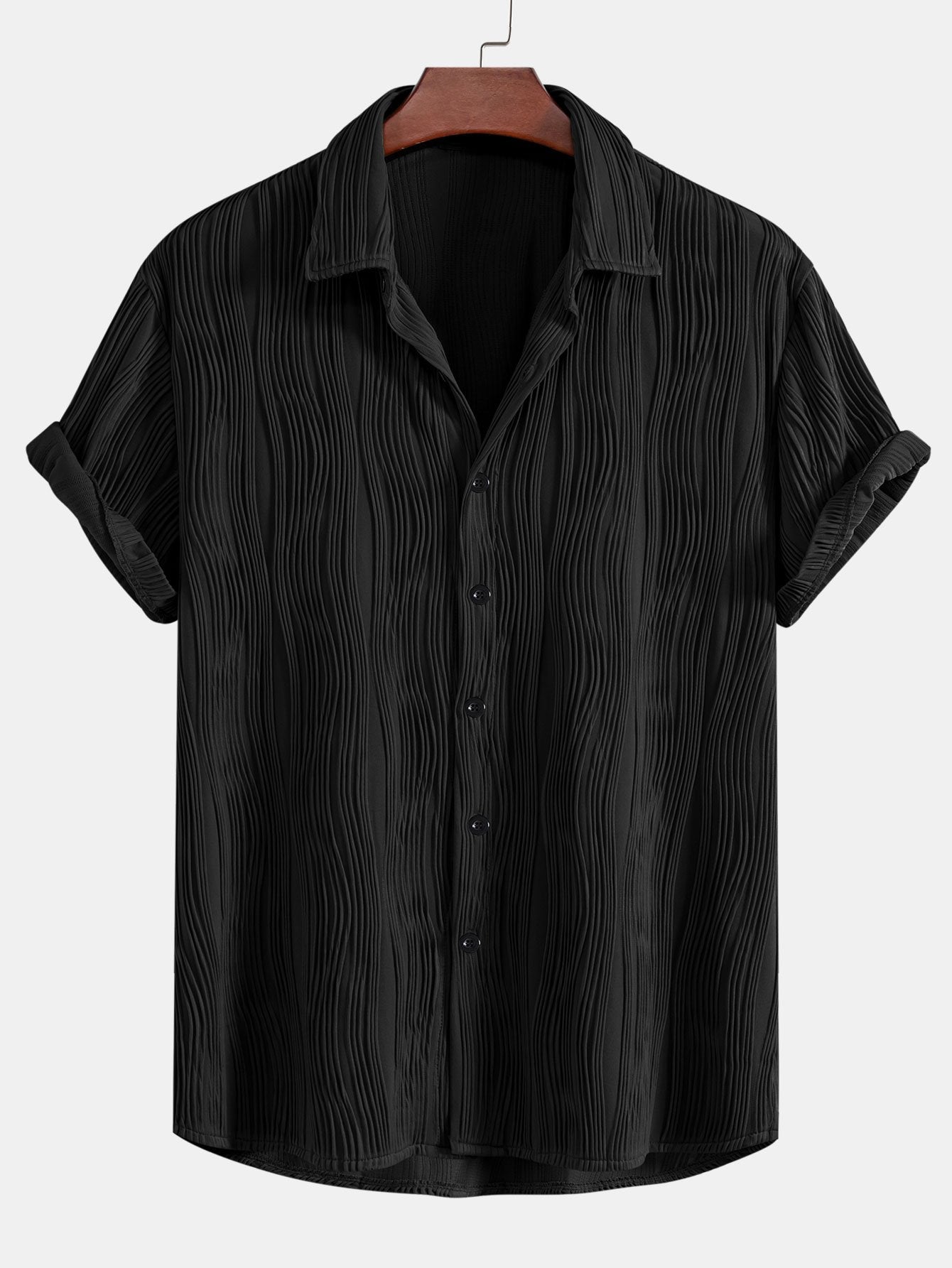 Wave Textured Button Up Shirt