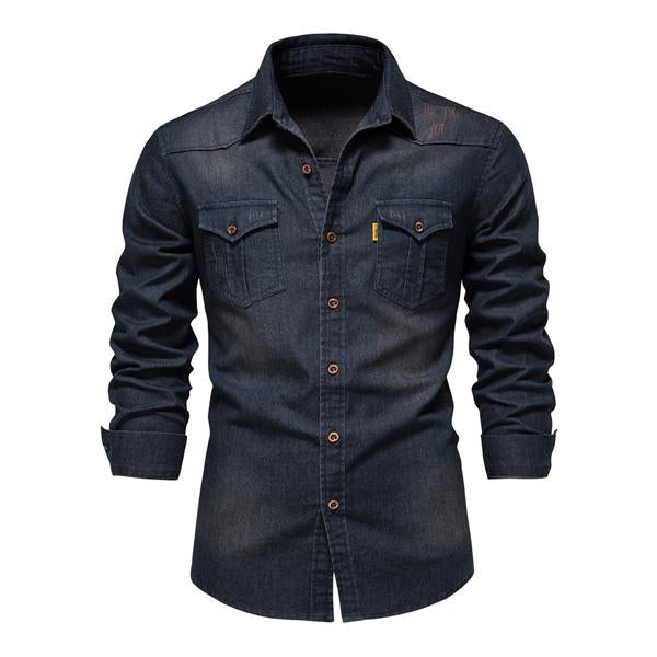 Mens Vintage Denim Shirt 55864663X Navy / S Shirts & Tops