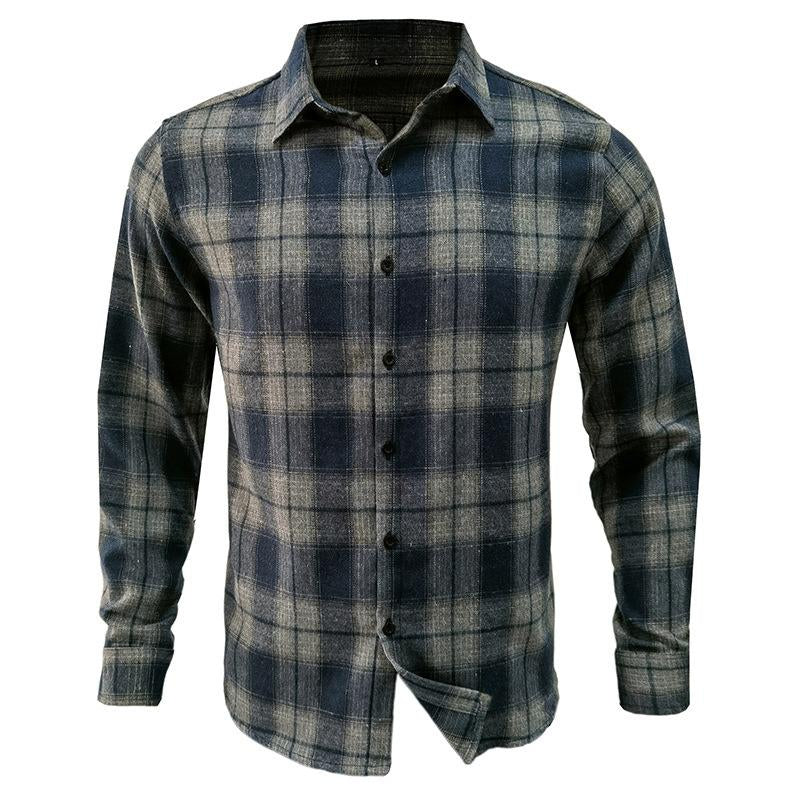 Men's Flannel Plaid Long Sleeve Shirt 26185028X