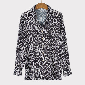 Men's Casual Leopard Print Long Sleeve Shirt 64197342M