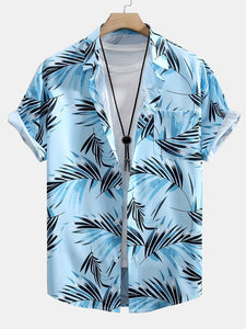 Leaf Print Button Up Shirt