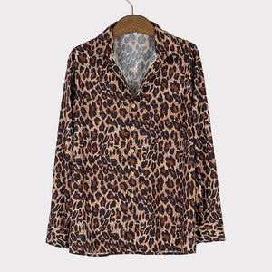 Men's Casual Leopard Print Long Sleeve Shirt 64197342M